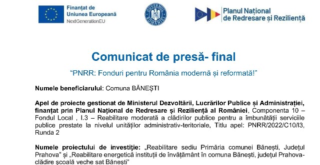 Comuna BĂNEȘTI 