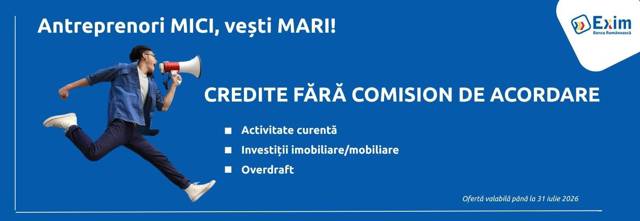 Soluții avantajoase de finanțare pentru micii antreprenori: CREDITE FĂRĂ COMISION de acordare