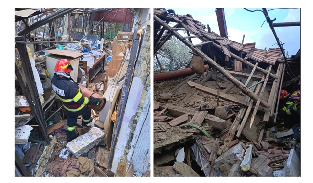 Bărbat surprins de explozie, într-o locuință din Vadu Săpat. Imobilul era dotat cu centrală termică alimentată cu butelii legate în serie