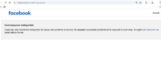UPDATE. Probleme majore raportate de utilizatorii Facebook,  duminică dimineață