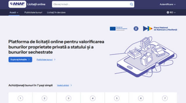ANAF lansează, pe 30 martie, platforma de licitații on-line pentru valorificarea bunurilor sechestrate