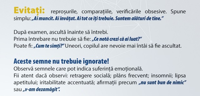 MAI lansează campania „Niciun examen nu merită un copil pierdut. Cea mai mare notă este să știe că ești alături de el!” Apel către părinții ai căror copii susțin Bacalureatul sau Evaluarea Națională