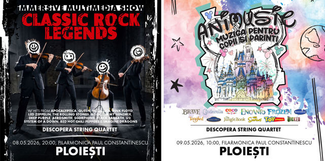 “Classic Rock Legends – Immersive Multimedia Show” și “ANIMUSIC – Muzică pentru copii și părinți”, două proiecte de amploare ale Filarmonicii „Paul Constantinescu” Ploiești