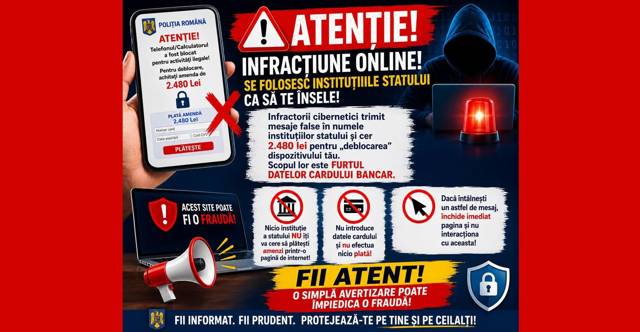 MAI avertizează: Infractorii folosesc campanii de prevenire pentru a fura datele cardurilor