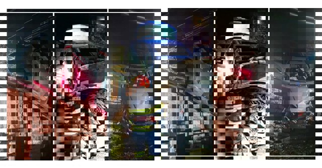 Un șofer a ajuns cu mașina, azi-noapte, pe acoperișul unei case din Gornet-Cricov