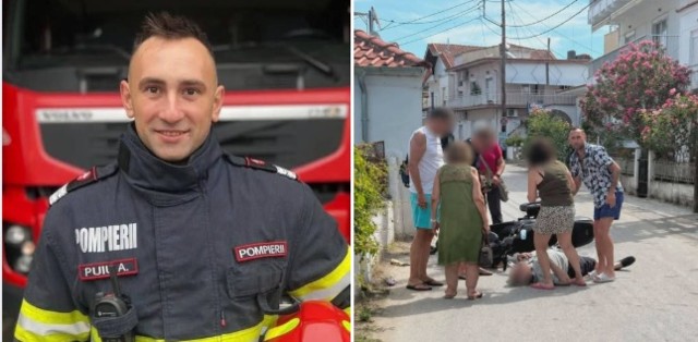Un pompier român aflat în vacanță, în Grecia, a sărit în ajutorul unui bărbat căzut pe șosea