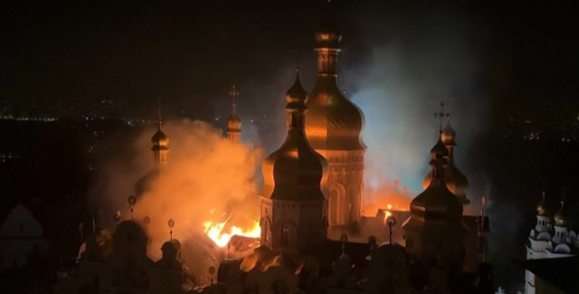 Monument UNESCO din Kiev, afectat de un incendiu în urma unui atac masiv al Rusiei