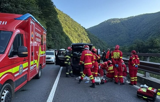 UPDATE. Un bărbat a murit pe DN7 - Valea Oltului după ce un bolovan s-a desprins și a căzut pe mașina în care se afla acesta