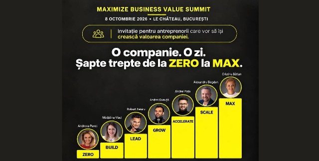 MBV Summit 2026 – From ZERO to MAX - eveniment dedicat antreprenorilor și liderilor care vor să construiască afaceri mai profitabile