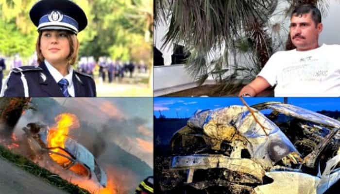 VIDEO | Doi polițiști au ars de vii în urma unui accident petrecut aseară, în Brăila