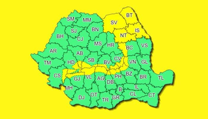 Avertizare meteo de vânt puternic în toată ţara. Zonele montane intră sub cod galben