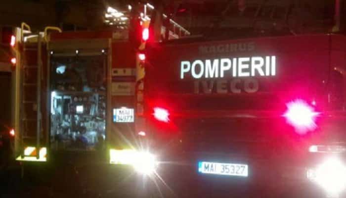 incendiu noaptea pompieri