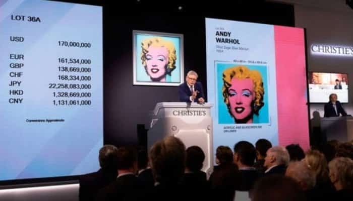 Un portret al lui Marilyn Monroe a fost vândut la licitaţie pentru 195 de milioane de dolari