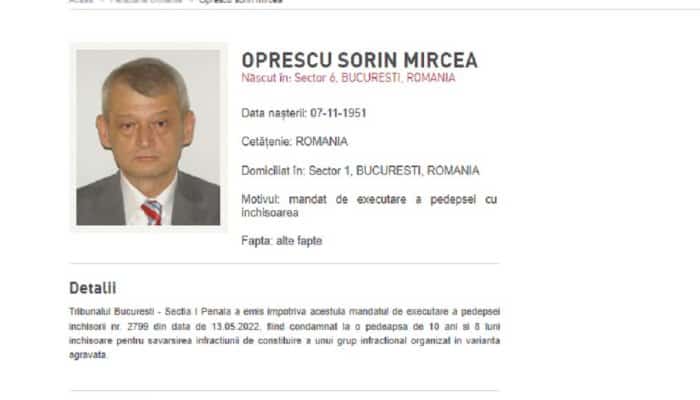 Sorin Oprescu a fost dat în urmărire! Anunțul oficial al IGPR