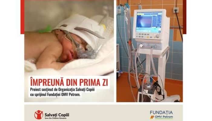 Un ventilator neonatal performant pentru Spitalul Municipal Câmpina, printr-o donație Salvați Copiii - OMV Petrom