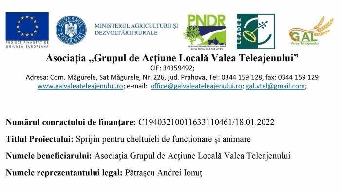 Asociația Grupul de Acțiune Locală Valea Teleajenului | Măsura M 3.2/6B ”Dezvoltarea locală a satelor”