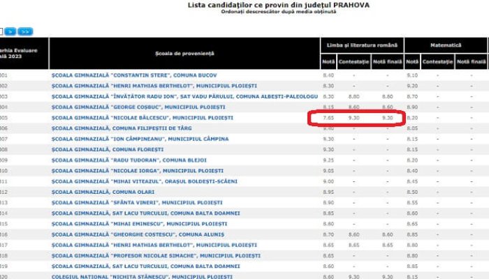contestatii evaluarea națională 2023