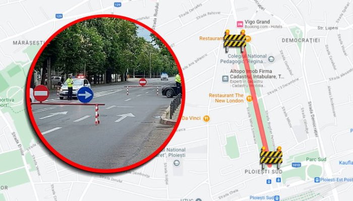 Rutele ocolitoare recomandate de Primăria Ploiești, după ce Bulevardul Independenței a fost închis pentru lucrări