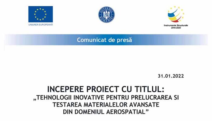 COMUNICAT DE PRESA |  INCEPERE PROIECT 