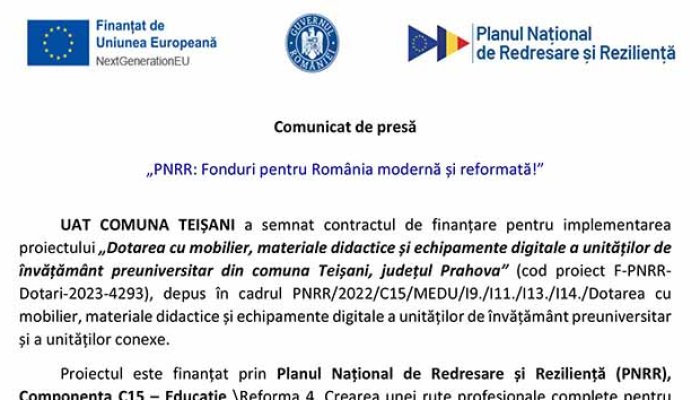 PNRR TEIȘANI 