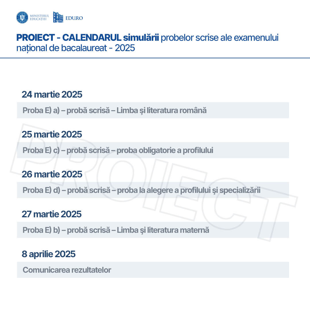 calendar examene evaluarea nationala bvacalaureat