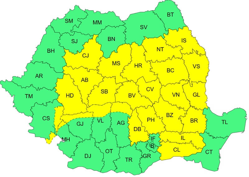 alertă anm cod galben