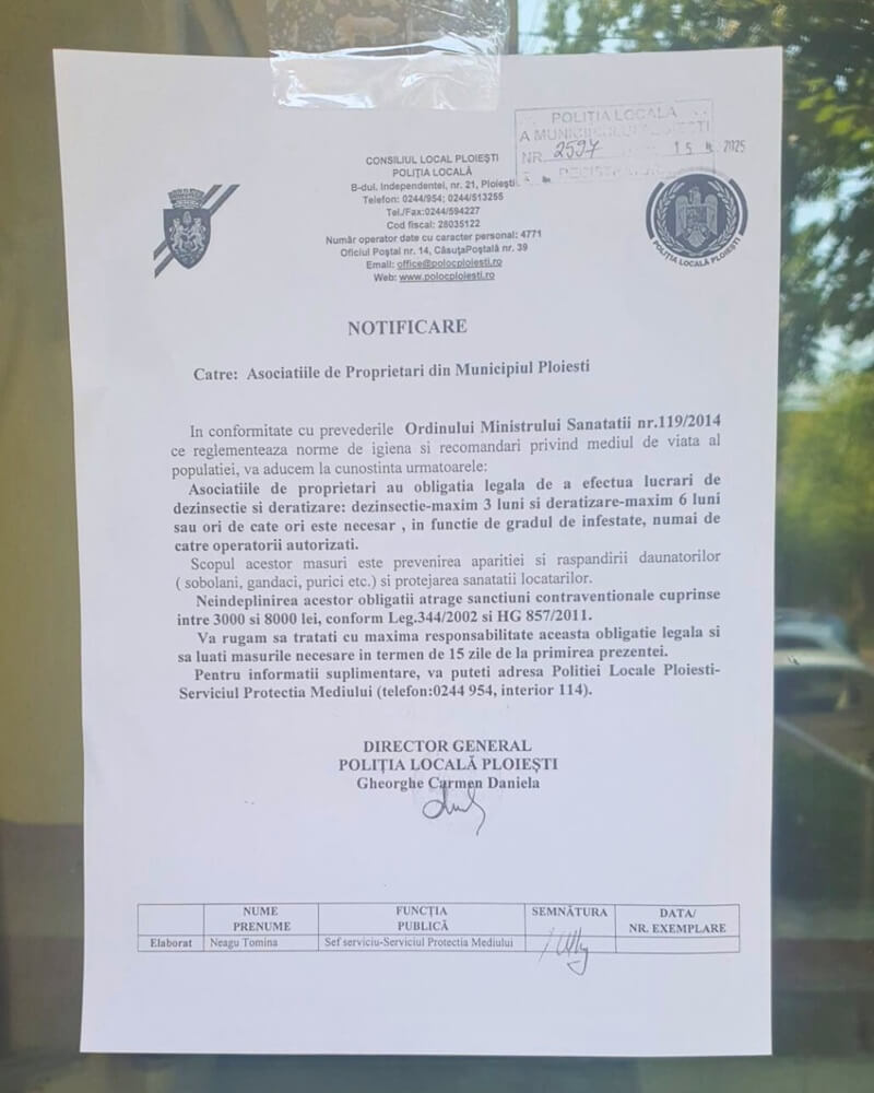 amendă deratizare