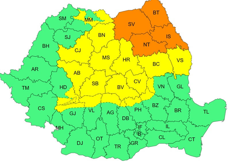 cod galben furtuni inundații