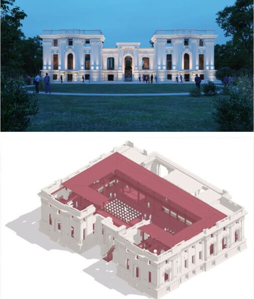 restaurare palatul micul trianon domeniul cantacuzino florești