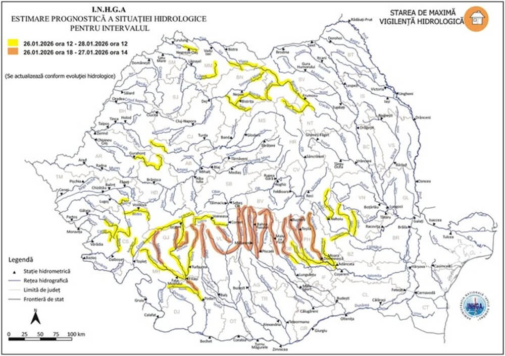 cod portocaliu inundații
