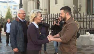 VIDEO Ursula von der Leyen i-a promis președintelui Volodymyr Zelenski un proces accelerat de aderare la UE