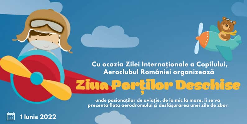 1 IUNIE: Ziua Copilului va fi celebrată pe toate aerodromurile din țară