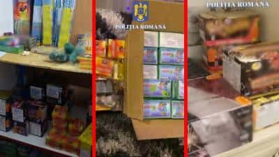 FOTO | 180 de kilograme de artificii şi petarde, confiscate de poliţişti în urma unor percheziţii în două comune din Prahova